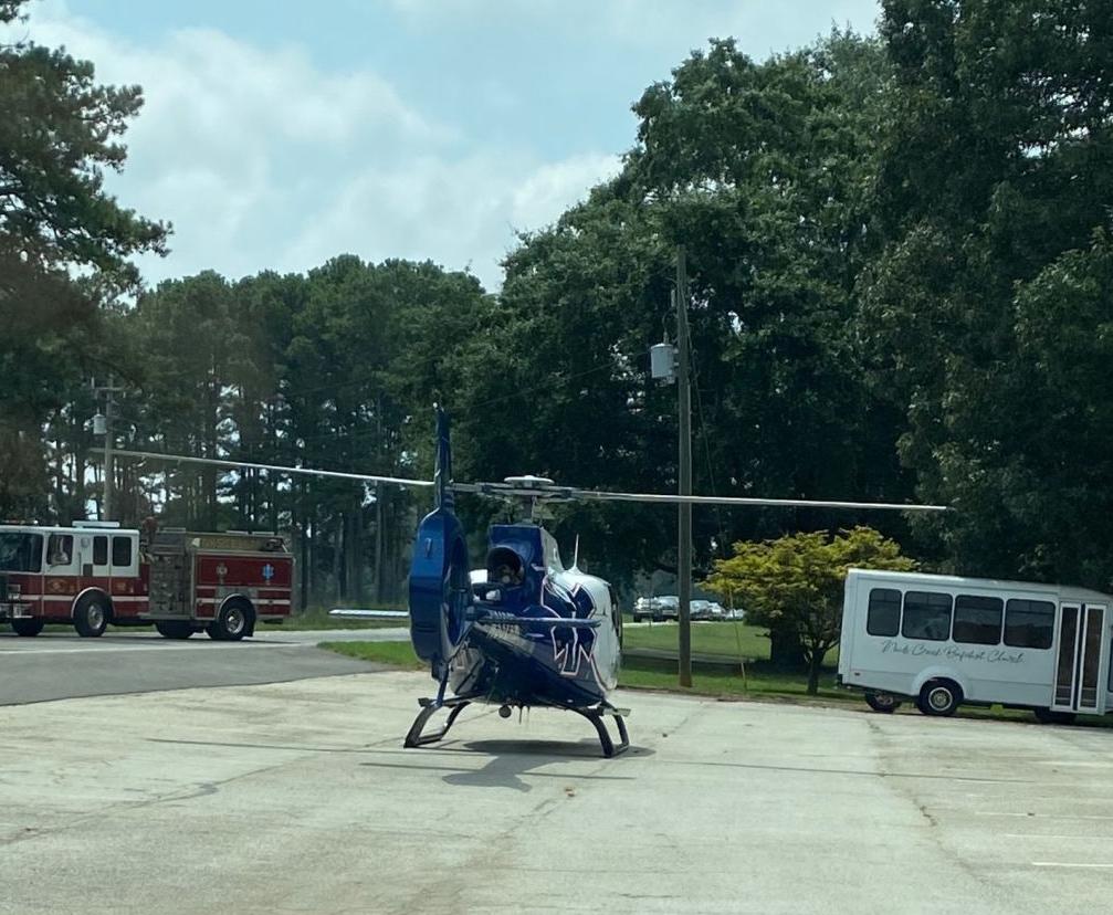 MOTORCYCLE ACCIDENT VICTIM TRANSPORTED BY HELICPOTER